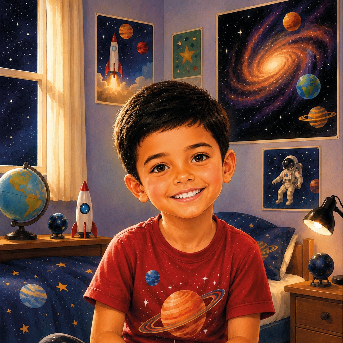 Page 1 of Space Explorer, a personalized KuttyStory book