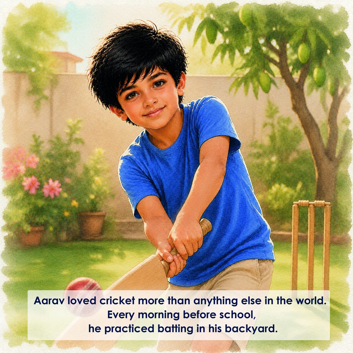 A personalized cricket adventure page